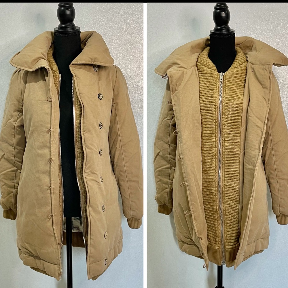 Anthro: Trovata | Cotton Tan Puffer Coat Small